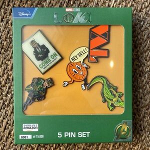 Marvel Studios Loki Collectible 5 Piece Enamel Pin Set Limited Edition
